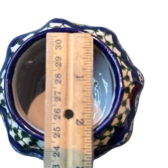 Talavera La Corona Hand Painted Brilliant Colors Planter Mexico Pottery Pot - Picture 3 of 8